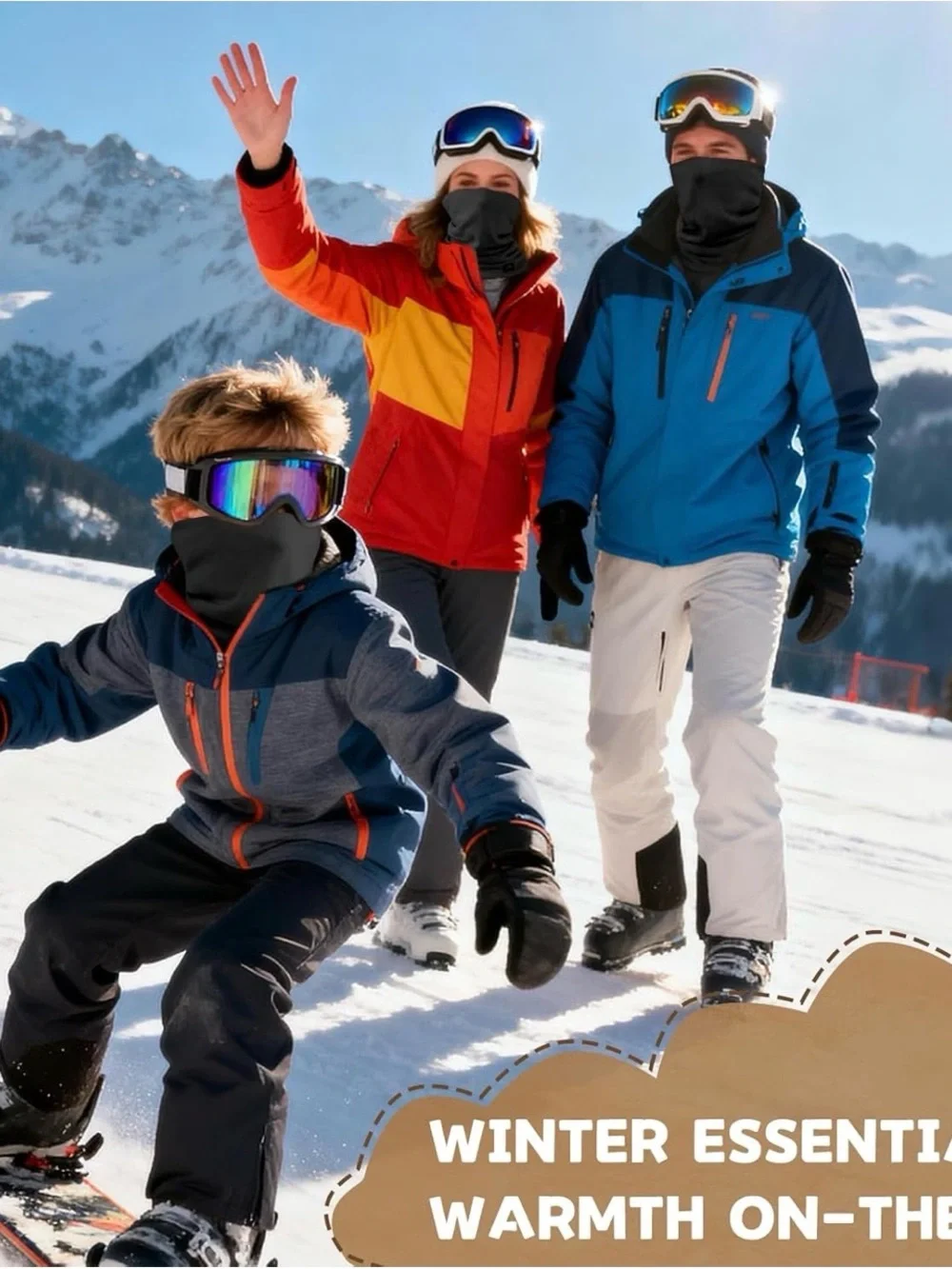 Kids Neck Gaiter Face Cover - Tan